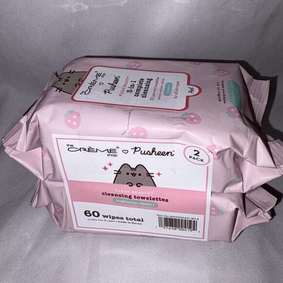 The Crème Shop x PUSHEEN Strawberry Milk Essence Mask, Headband & Cleansing Wipe - Picture 7 of 8